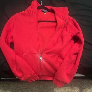 Red polo jacket